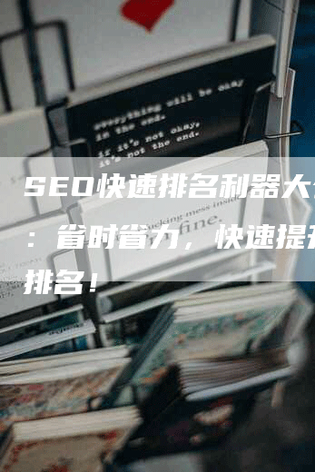 SEO快速排名利器大公开：省时省力，快速提升网站排名！