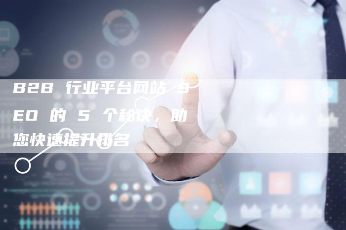 B2B 行业平台网站 SEO 的 5 个秘诀，助您快速提升排名