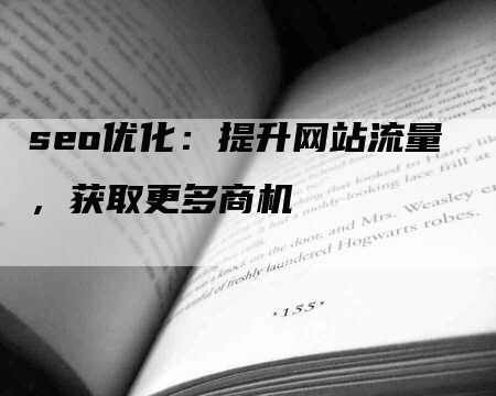 seo优化：提升网站流量，获取更多商机