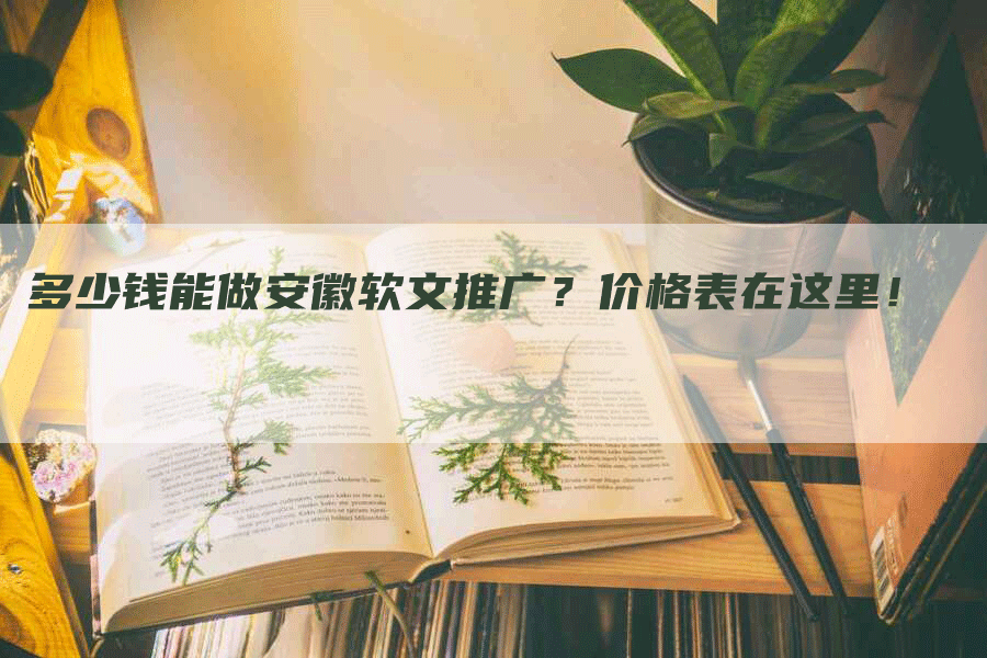 多少钱能做安徽软文推广？价格表在这里！