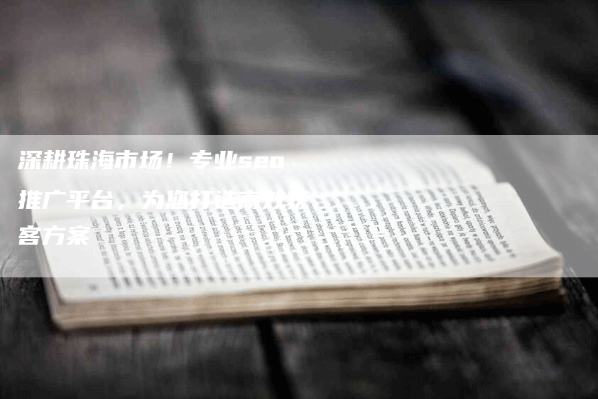 深耕珠海市场!专业seo推广平台,为您打造高效获客方案-九九文章网