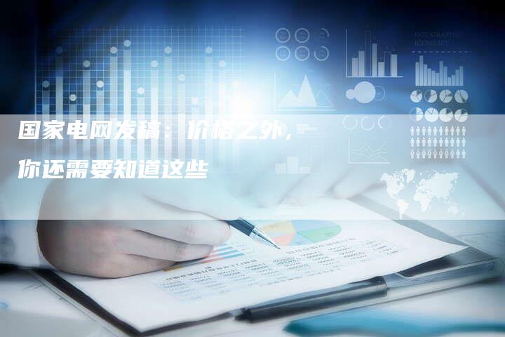 国家电网发稿：价格之外，你还需要知道这些