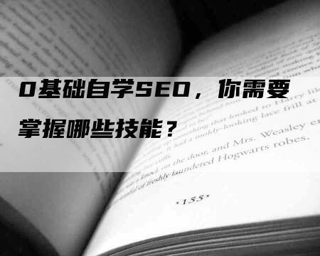 0基础自学SEO，你需要掌握哪些技能？