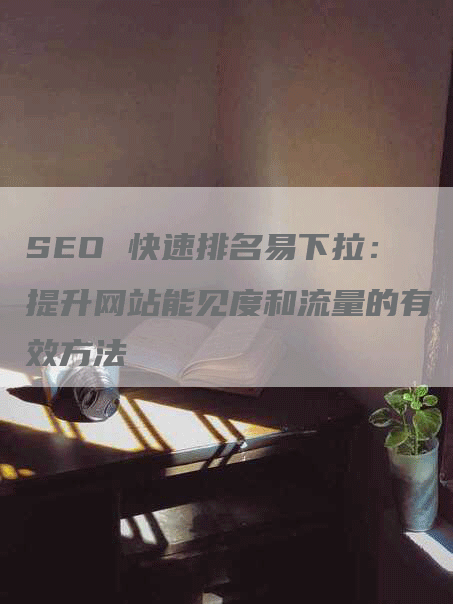 SEO 快速排名易下拉：提升网站能见度和流量的有效方法