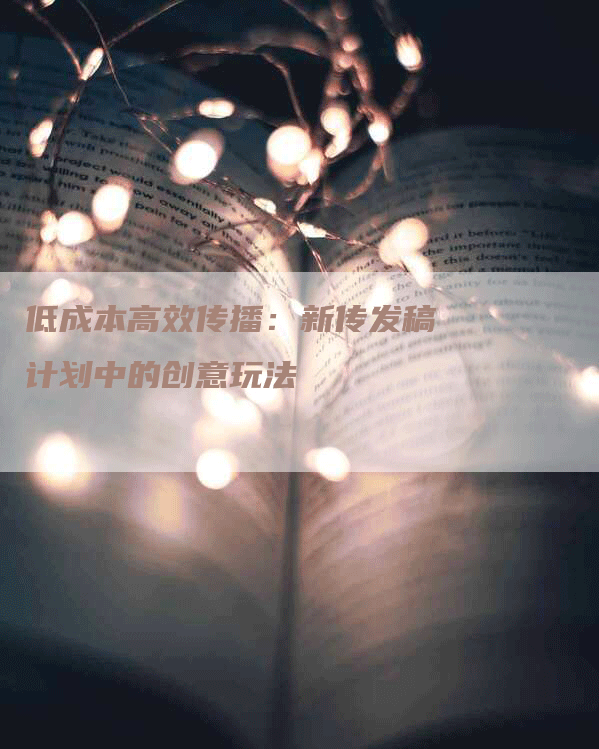 低成本高效传播：新传发稿计划中的创意玩法