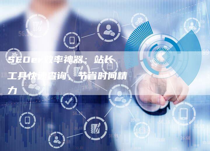 SEOer效率神器：站长工具快速查询，节省时间精力