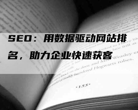 SEO：用数据驱动网站排名，助力企业快速获客