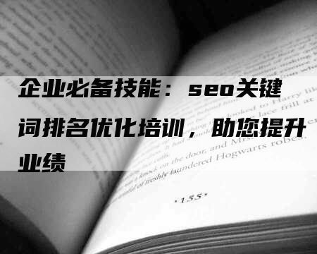 企业必备技能：seo关键词排名优化培训，助您提升业绩