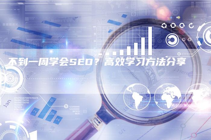 不到一周学会SEO？高效学习方法分享